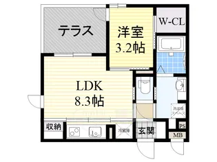 ハイデンス吹田【1階】の間取り