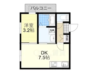 1DKの間取り画像