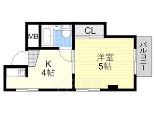 1Kの間取り画像