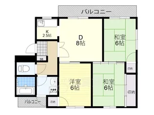 大阪府茨木市平田2丁目【マンション】の間取り