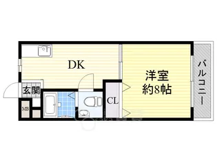 千里山西コーポ第1ビル【2階】の間取り