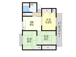 プレミール箕面【1階】の間取り