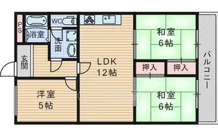 グリーンヒル千里【1階】の間取り