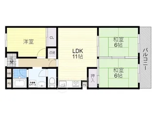 千里スカイハイツ【7階】の間取り