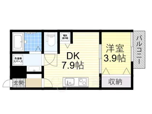 クレアトゥール岸辺1【1階】の間取り
