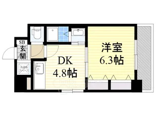 プルミエール江坂【6階】の間取り