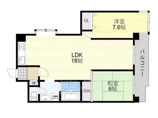 2LDKの間取り画像