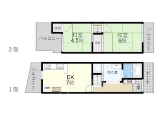 大阪府吹田市佐井寺1丁目【一戸建】の間取り