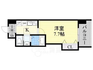 ラグゼ江坂北【7階】の間取り