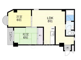 万博南ハイツ【3階】の間取り