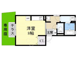 テラーウエスト新芦屋【1階】の間取り