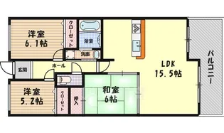 カルムフォーレ千里山【3階】の間取り