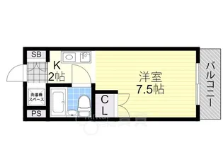 ロイヤルエスペラントオクノ【4階】の間取り