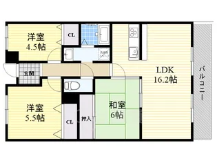 コアロード千里【4階】の間取り