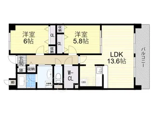 エヴァン千里山【2階】の間取り