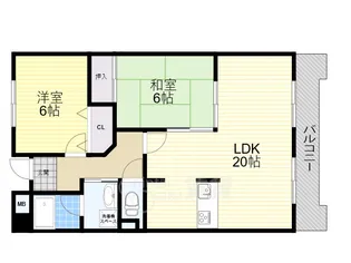 グリーンハイム千里2【5階】の間取り