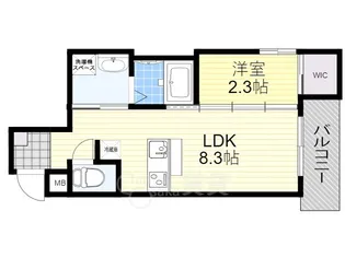 リアコート上新庄【3階】の間取り