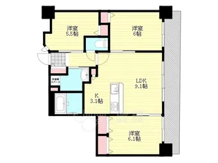 ラウロ相川リーヴァ【3階】の間取り