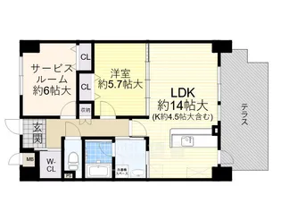 CRYSTAL SUITA TAKAHAMA【1階】の間取り