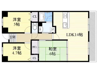 ヴィオラ千里【4階】の間取り