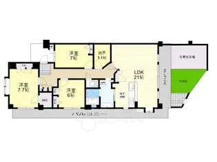 エールグラン千里丘オープンヒルズA棟【1階】の間取り