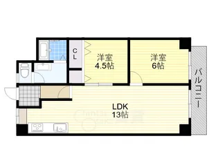 ローズコーポ千里C棟【6階】の間取り