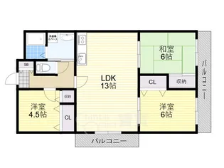ツインフィールド壱番館【1階】の間取り