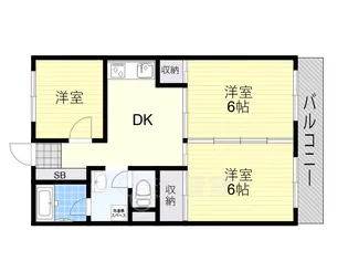 シャトー箕面【6階】の間取り