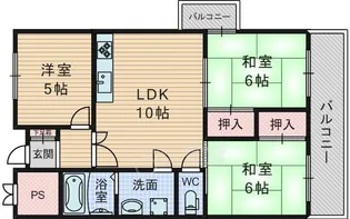 エルヴェ五月ケ丘【3階】の間取り