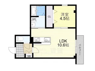 1LDKの間取り画像