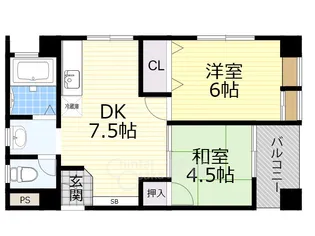コーポかみすな【3階】の間取り