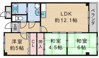 プランドール耳原【4階】の間取り