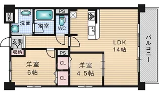 ソシア千里丘【5階】の間取り