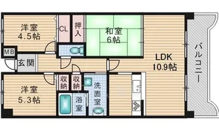 ファミーユ南摂津【4階】の間取り