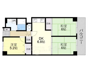 千里山スカイハイツ【11階】の間取り