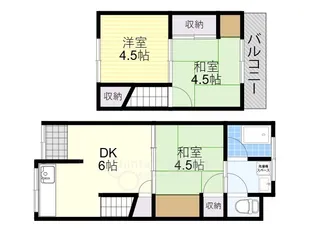 大阪府大阪市淀川区西三国3丁目【一戸建】の間取り