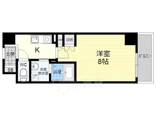 シャンピアコート茨木【8階】の間取り