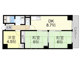 大阪府摂津市学園町2丁目【マンション】の間取り