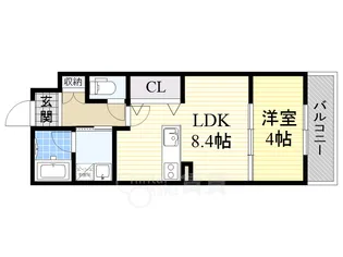 プライムコート豊津【1階】の間取り