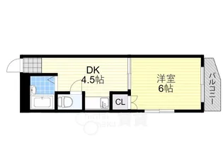 1DKの間取り画像