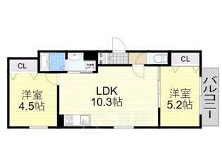クリエオーレ豊島南【1階】の間取り