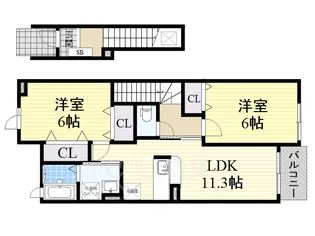 ブルックサイド【2階】の間取り