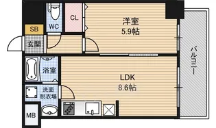 S-FORT福島La Luna【4階】の間取り