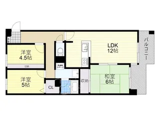 大阪府豊中市旭丘【マンション】の間取り
