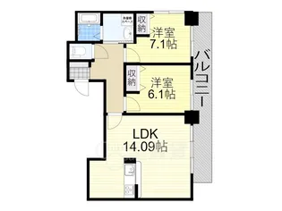 コンフォート緑地【3階】の間取り