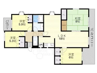 リブレ刀根山【3階】の間取り