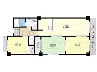 大阪府茨木市沢良宜西1丁目【マンション】の間取り