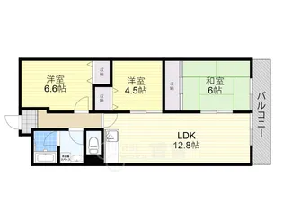大阪府吹田市千里山高塚【マンション】の間取り