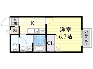 大阪府吹田市長野西【アパート】の間取り