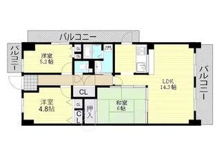 ユニハイム十三野中【4階】の間取り
